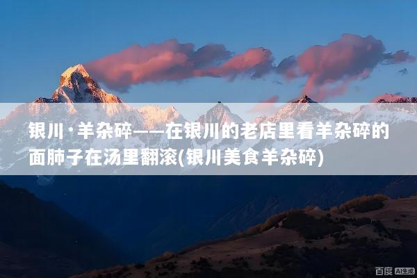 银川·羊杂碎——在银川的老店里看羊杂碎的面肺子在汤里翻滚(银川美食羊杂碎)